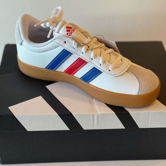 adidas Other - NIB ADIDAS VL COURT 3.0 KIDS CLOUD WHITE/ROYAL BLUE/BETTER SCARLET JH8721